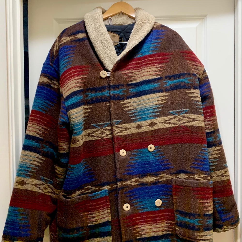 Woolrich Mens Southwest Indian Blanket Coat -XL
